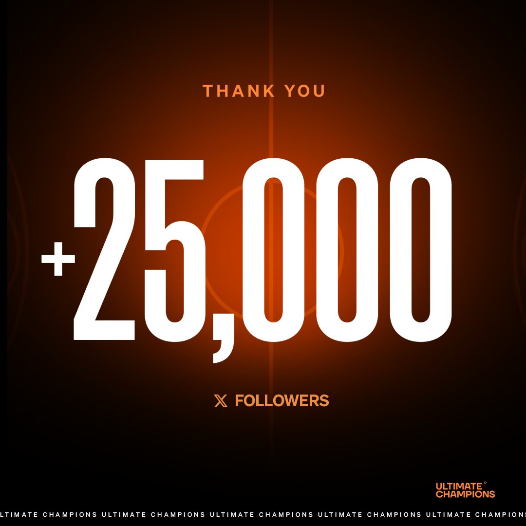 UltiChampsBball's tweet photo. The @UltiChampsBball family is growing on @X ! 🚀🏀

🎉🎉 +25,000 followers! 🎉🎉

What a better way to celebrate this BIG milestone than giving away x1 Silver Pack to a lucky winner!🙌

Here's how to enter: 

1️⃣ Like & Retweet this post. 
2️⃣ Follow @UltiChampsBball
3️⃣ Tag two friends in the comments.

#25K #UltimateChampions #X