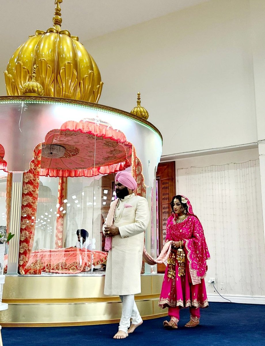himmatshergill's tweet photo. With Waheguru ji's blessings, myself and Sukhman Kaur Sekhon ji got married in Brampton,Canada.I am very grateful to all friends and relatives to bless us.Thank you Hon'ble Speaker @Sandhwan ji,Ministers @harjotbains ji and @AAPHarbhajan  ji to come all the way from India. https://t.co/ll8KMbGlFX