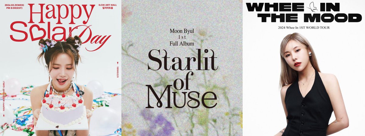 It’s official ~ FEB is MOOMOO LOVE MONTH full of celebrations ❤️😍🥳

🐹Moonbyul Comeback 2•20
🐰Solar Birthday 2•21 + Musicals
🐶Wheein Concert 2•24-25