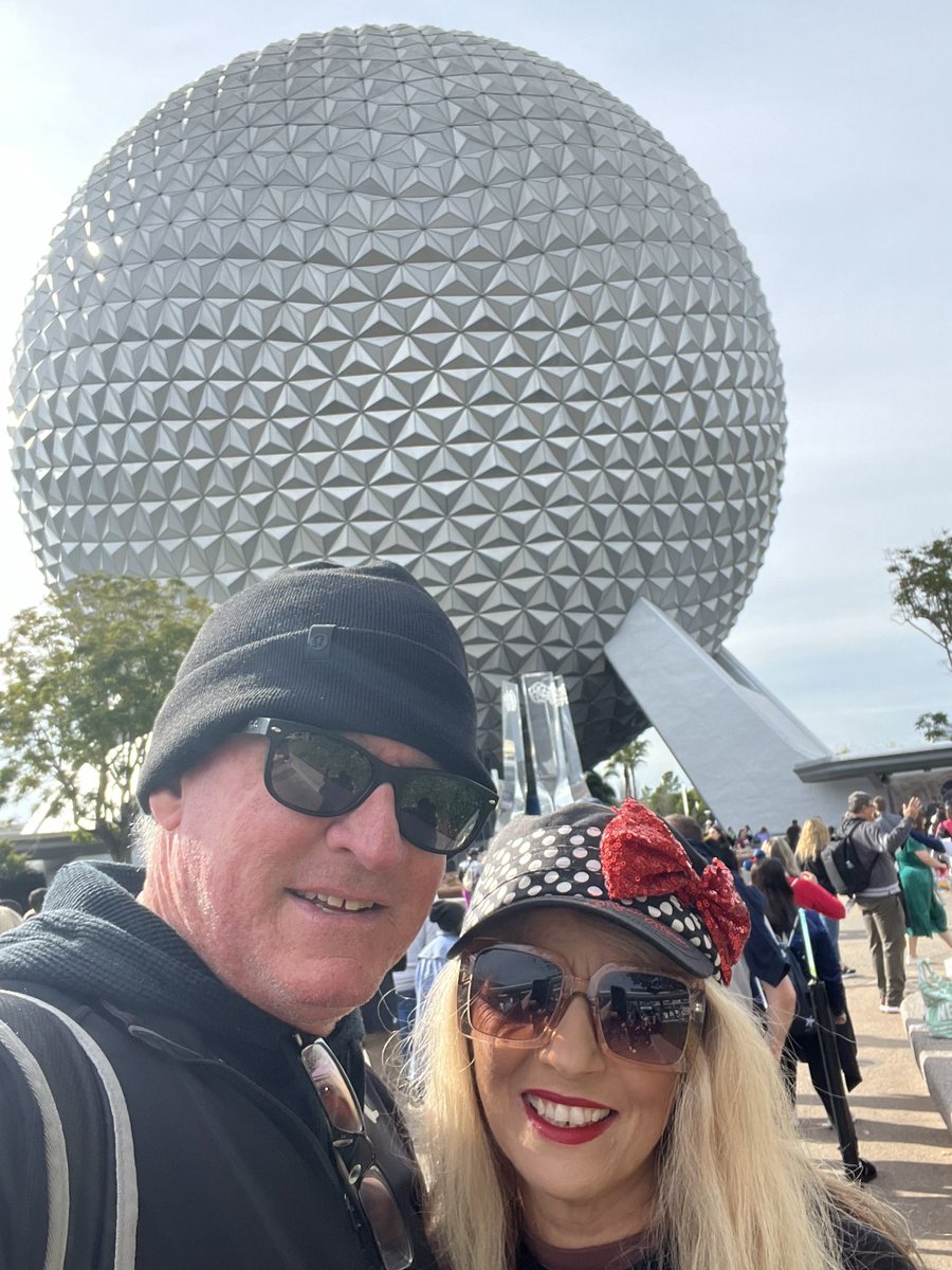 WWEArmstrong's tweet photo. 37 years of marriage today and never 1 argument (while we’re asleep 😳) where else… @DisneyParks 😎 #Epcot #TagTeamPartner https://t.co/IVu0tNuKXi