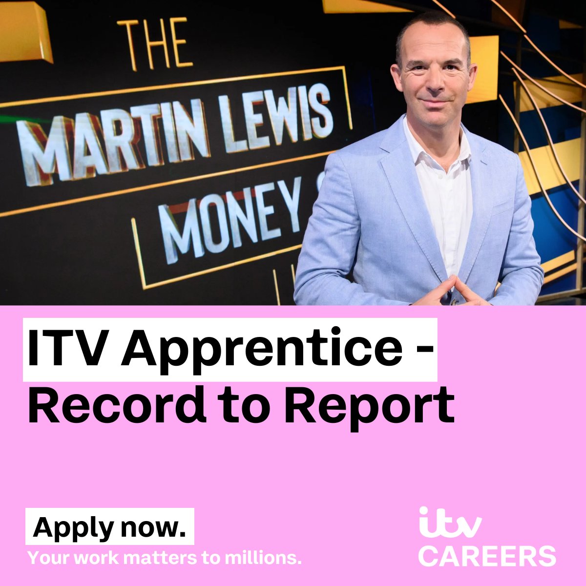 ITVCareers's tweet image. Another exciting opportunity is now available!   Explore this fantastic chance to become an ITV Apprentice- Record to Report. Does this position align with your aspirations?  Apply on ITVCareers.com  Don't just watch it. Be part of it. #Apprenticeships #itvcareers