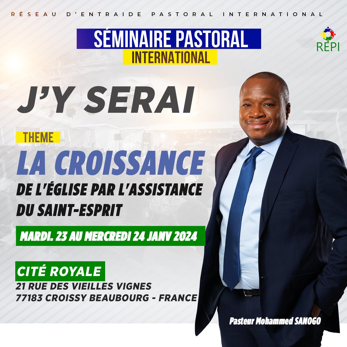 MohammedSanogo's tweet photo. Pour réserver votre place, inscrivez-vous dès maintenant sur ce lien : https://t.co/kM6yYwCRG9
Pour plus d'information, contactez ce numéro : +33 7 77 78 48 39
#mohammedsanogo #repi #seminaireinternational #yvancastanou https://t.co/ol6BhZZi5D