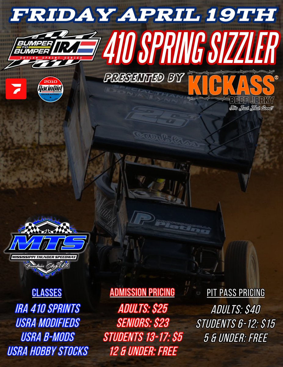 We are 88 days away from kicking off the 2024 season with the Bumper to Bumper IRA Sprints 410 Spring Sizzler presented by @KICKASSBEEFJERK!