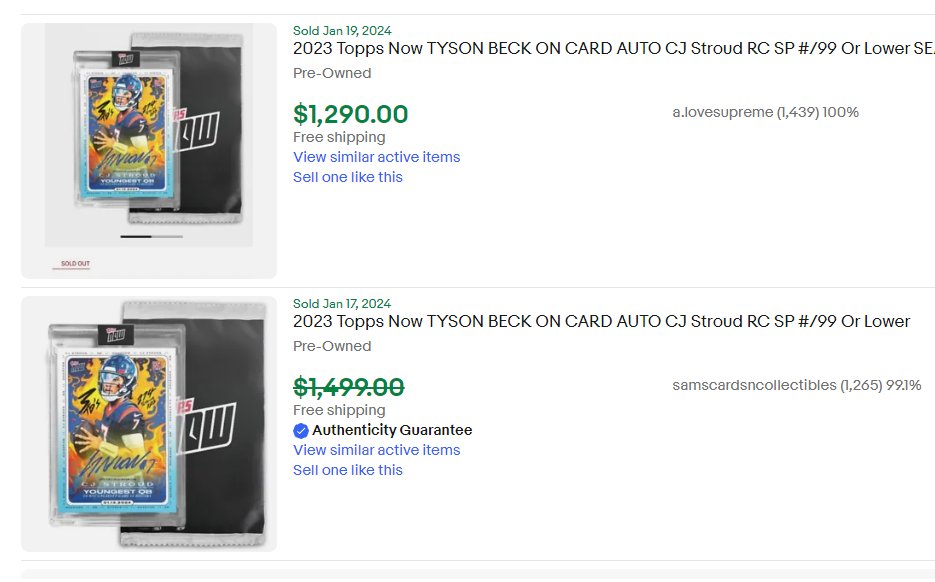 FNFcommunity_'s tweet photo. 2023 CJ Stroud #/99 $1200+ 💸💰

You remember buying these last week for $599? 📈

Cards are good.