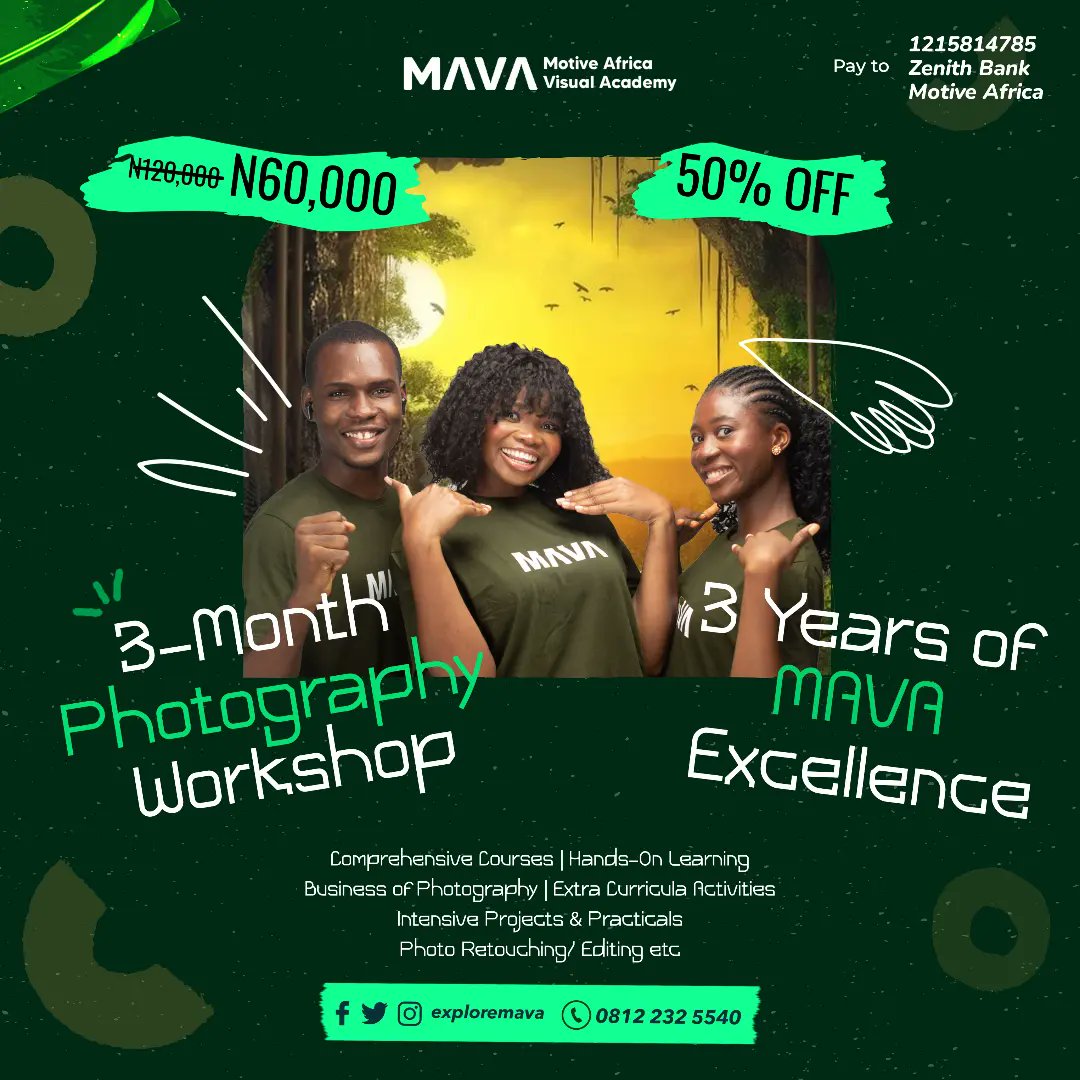 exploremava's tweet photo. In commemoration of MAVA's 3rd anniversary, it is our pleasure to extend a generous 50% discount on our upcoming photography workshop! Elevate your skills from 0-100 in 3 months.
Link in bio to explore for additional detail and secure your spot now.
#exploreMAVA #ourMAVAourMAVA https://t.co/LwvEfZuv9t