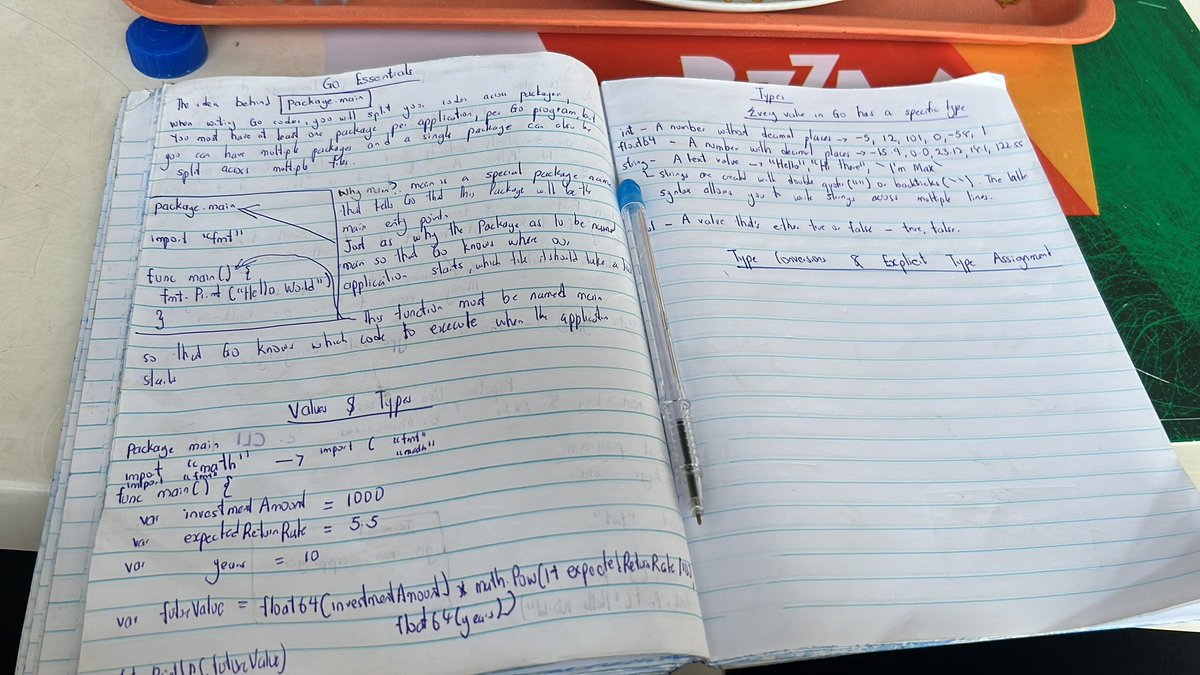 Learning how to code in Go, my favorite part of learning is jotting mnemonics down

 #NeverStopLearning #KnowledgeisPower #Go @golang #100DaysOfCode #100DaysofCloud