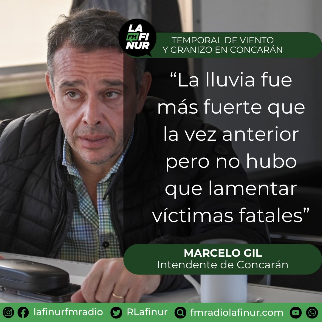 Marcelo Gil: “La lluvia fue más fuerte que la vez anterior pero no hubo que lamentar víctimas fatales”

Un temporal de viento, granizo y lluvia azotó Concarán el sábado