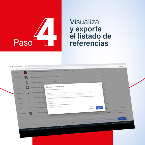 LegrandGroupES's tweet photo. Superados los tres primeros pasos de #Legrand #ConfigPro, el cuarto y último paso es el de visualizar y exportar el listado de referencias de las soluciones incluidas en tu proyecto.
¡Regístrate y maximiza tus proyectos con esta herramienta! 👉 https://t.co/2Ok57lnTrb https://t.co/HD2Ltf46h2