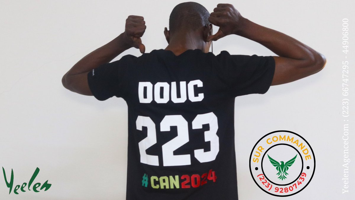 Malibooknews's tweet photo. #Can2023 #AiglesduMali #VivelesAigles #TousaveclesAigles 
🟩🟨🟥 Avec IAK et YEELEN CONSULTING , soyez aux couleurs des Aigles du Mali jusqu'à la victoire finale avec la gamme #IAK "SPÉCIAL CAN"

🟩🟨🟥 LES T. SHIRTS IAK : 
👉🏿 Moyenne Gamme : 12.500 (Non personnalisé) / 15.000 (personnalisé avec votre nom)

👉🏿 HAUT de Gamme* : 20.000 (Non personnalisé) / 25.000 (personnalisé avec votre nom)

🟩🟨🟥 LES JOGGING IAK (ensemble) uniquement DISPONIBLE en HAUT de Gamme : 60.000  (personnalisé avec votre nom).

Contact : (223) 92807439

#YeelenAgenceCom #iak #iakstorehouse #can2023 #TousaveclesAigles
