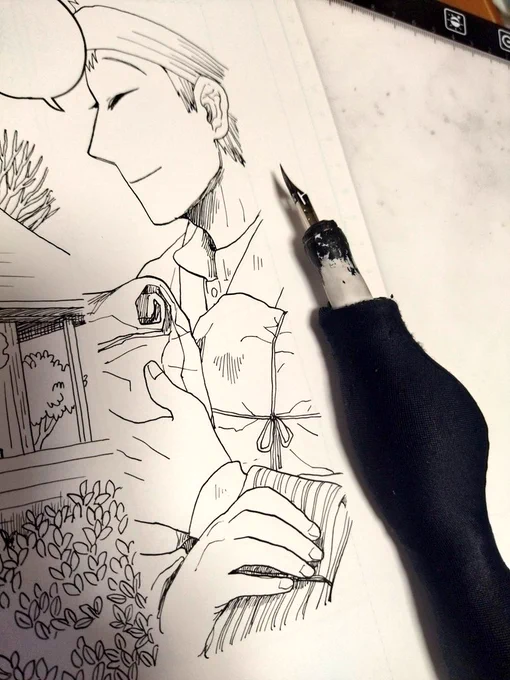 今日はここまで。ゼブラのGペン、しなやかで描いてて気持ちがいい 