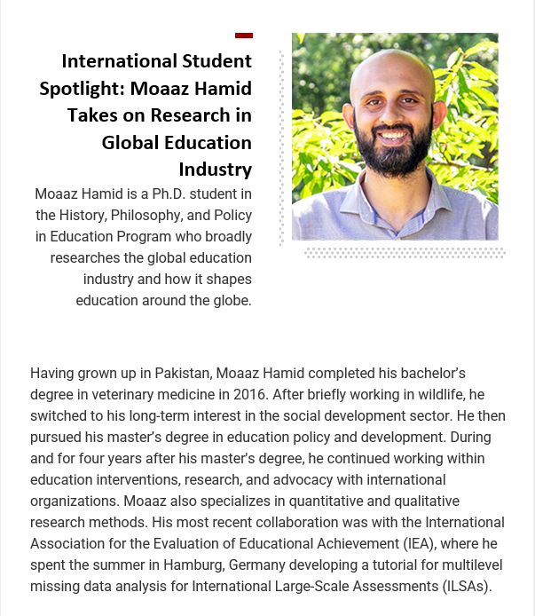 soe_global's tweet photo. International Student Spotlight: Moaaz Hamid Takes on Research in the Global Education Industry
https://t.co/mN1UXKg7Lv 
@IUSchoolofEd @soeceep https://t.co/2GNkzLP06Z