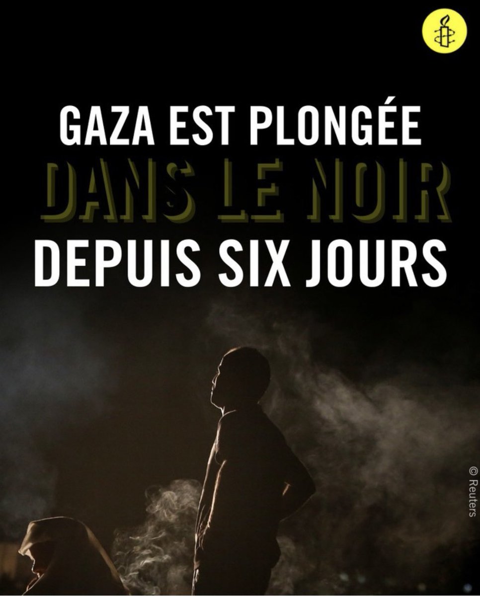 AmnestyMorocco's tweet photo. Un cessez le feu immédiat est indispensable pour rétablir d’urgence l’électricité et la connectivité pour les habitants de Gaza.
🔺Signez notre pétition dès maintenant 🔗Lien dans la bio

#Gaza #Blackout #amnesty #petition #humanrights #ceasefire https://t.co/AX8Gmn2915