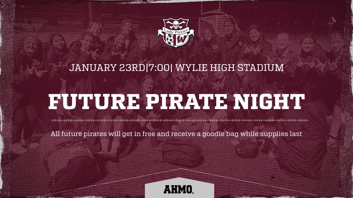 AHMOgirlsSoccer's tweet photo. Tomorrow is Future Pirate Night for the Lady Pirates.  If you are a Future Lady Pirate please come join us! During half time we will have a shootout against the Varsity goalkeepers.  Students get in FREE to the game.  See you there. https://t.co/S7mmd1H9Vs