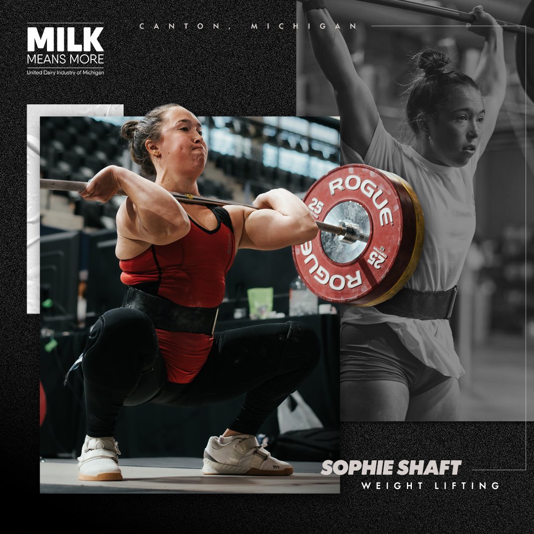 Sophie is a competitive weightlifter from Canton, MI and she is driven to perform at the highest level by fueling her body everyday with protein-rich chocolate milk. Welcome, Sophie! #gonnaneedmilk #milkmeansmore #udimathlete