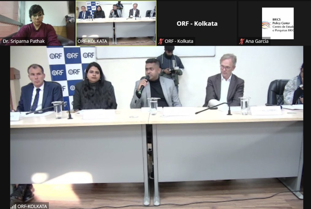 C4NEAS's tweet photo. We are happy to share that our professor @Sriparnapathak spoke at @ORFKolkata ‘s event on “BRICS as a Catalyst for South-South Cooperation”. @orfonline @JSIAJindal #BRICS #globalsouth #G20 #riseoftheglobalSouth #india #indonesia #Beijing #China #cneas #Diplomacy #geopolitics https://t.co/vPlQYexcIb