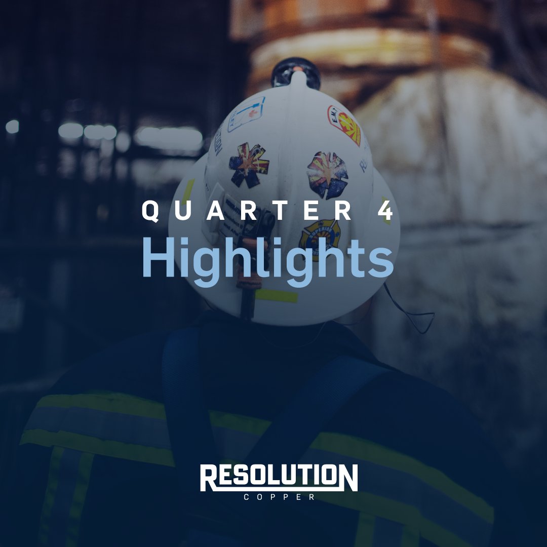 resolutioncu's tweet photo. Exciting Q4 Update: 81% local team, $106M+ spent locally, 60% in Arizona, and a perfect safety record! Thanks to everyone who's been a part of our journey. #Q4Milestones #CopperTriangle #Mining #Arizona 🌵 https://t.co/q5zUqWkICm