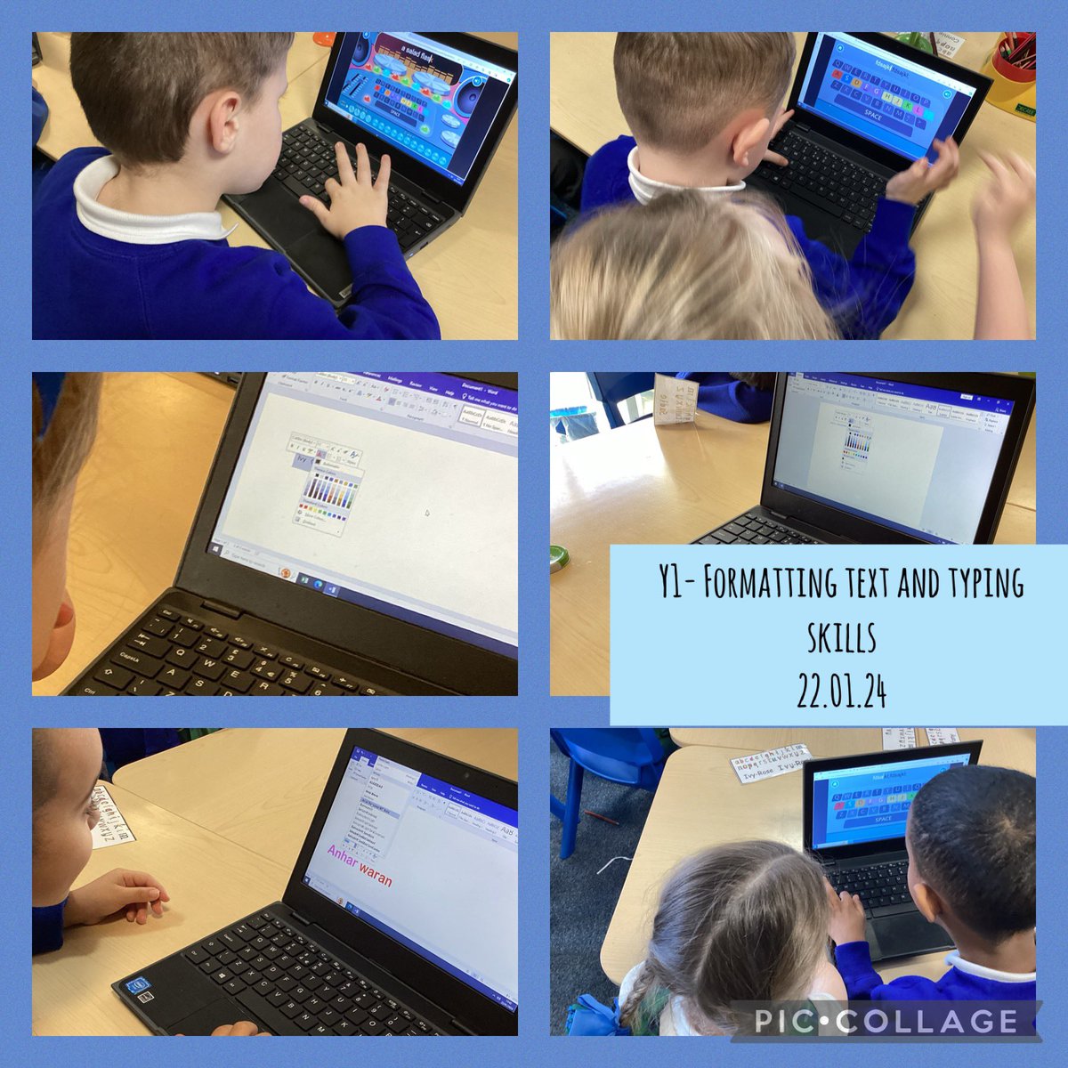 MGLWORLD_ANNA's tweet photo. This week, @1M_stjohns and @1B_stjohns developed their skills using Microsoft word! We looked at how to add capital letters before formatting our text to include different fonts and colours! We finished with some groovy typing practice! 💻 https://t.co/gGSoA7VImG