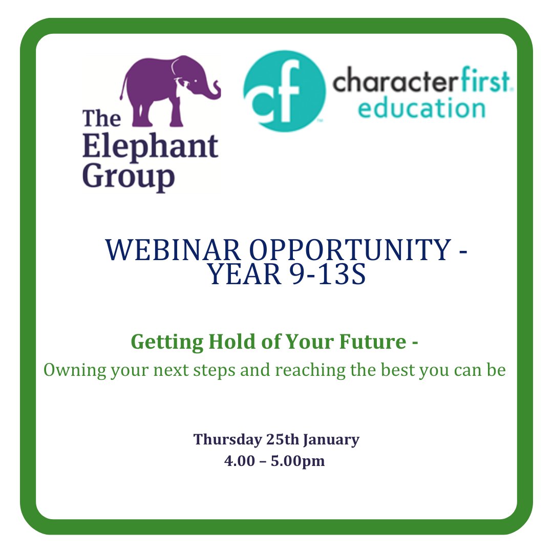 ElephantAccess's tweet photo. Sign up to this FREE event presented by our CEO
@JayneCETaylor
and motivational speaker Tori James in collaboration with Character First Education. https://t.co/iCzm55UdQJ…#decisionmaking #studyskills #goalsetting #accessHE https://t.co/tj2XD9RtoC