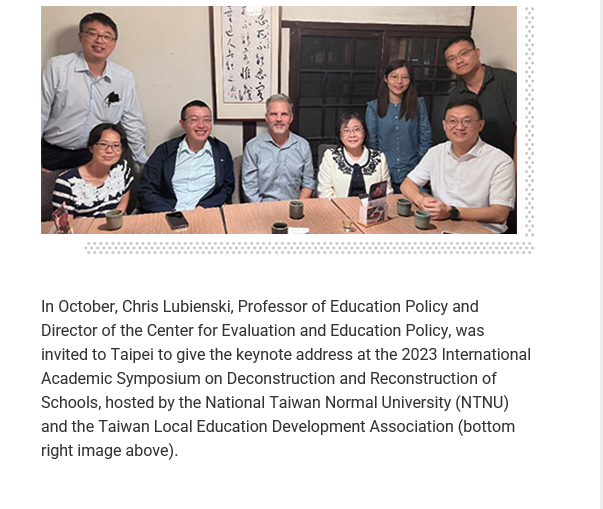 soe_global's tweet photo. SoE Faculty in Taiwan: Maltese, Greenberg, Hickey,      &amp; C. Lubienski
@IUSchoolofEd https://t.co/u6KLWurGVV