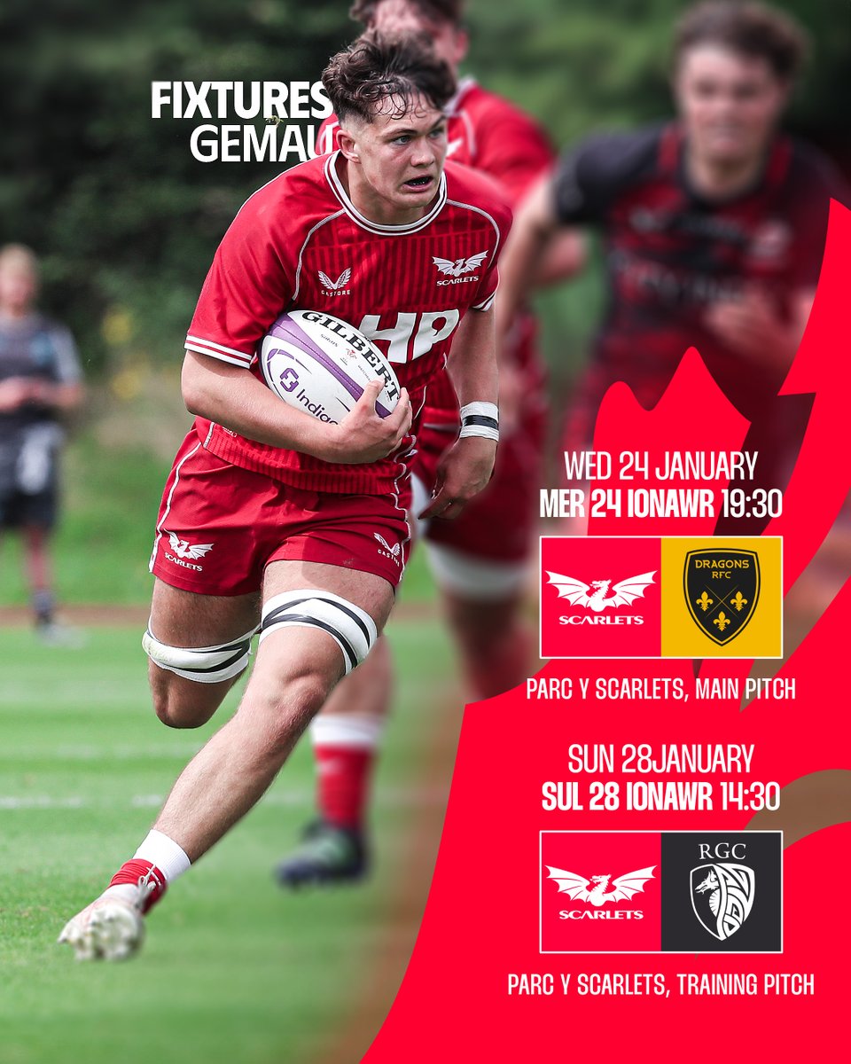 scarlets_rugby's tweet photo. Big week ahead for our U18s with two home games at the Parc 🏟

Come and support the boys! £3 entry (cash only).

Wythnos bwysig i'r bois D18 gyda dwy gêm ym Mharc y Scarlets 🏟

Dewch i gefnogi'r bechgyn! Mynediad £3 (arian parod yn unig).

#NextGeneration #CenhedlaethNesaf https://t.co/z6WcCJpLSU