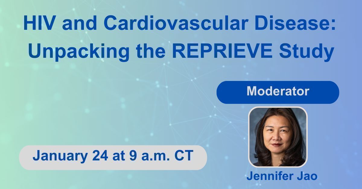 ✨ Jan. 24 at 9AM CT ✨ Our @reprievetrial workshop featuring Steven Grinspoon, MD, @harvardmed and Peter Hunt, MD, @UCSF. Researchers from @Rutgers_NJMS and @NUFeinbergMed will be in a panel moderated by Jennifer Jao, MD, @LurieChildrens. Register: buff.ly/3FXCL3V