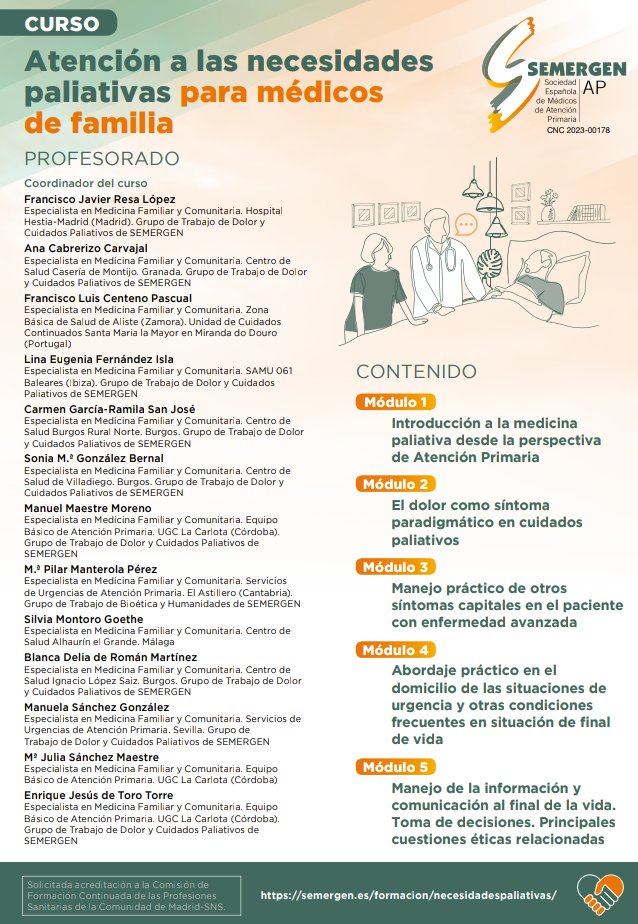Grupo de Trabajo Dolor y Paliativos SEMERGEN tweet media