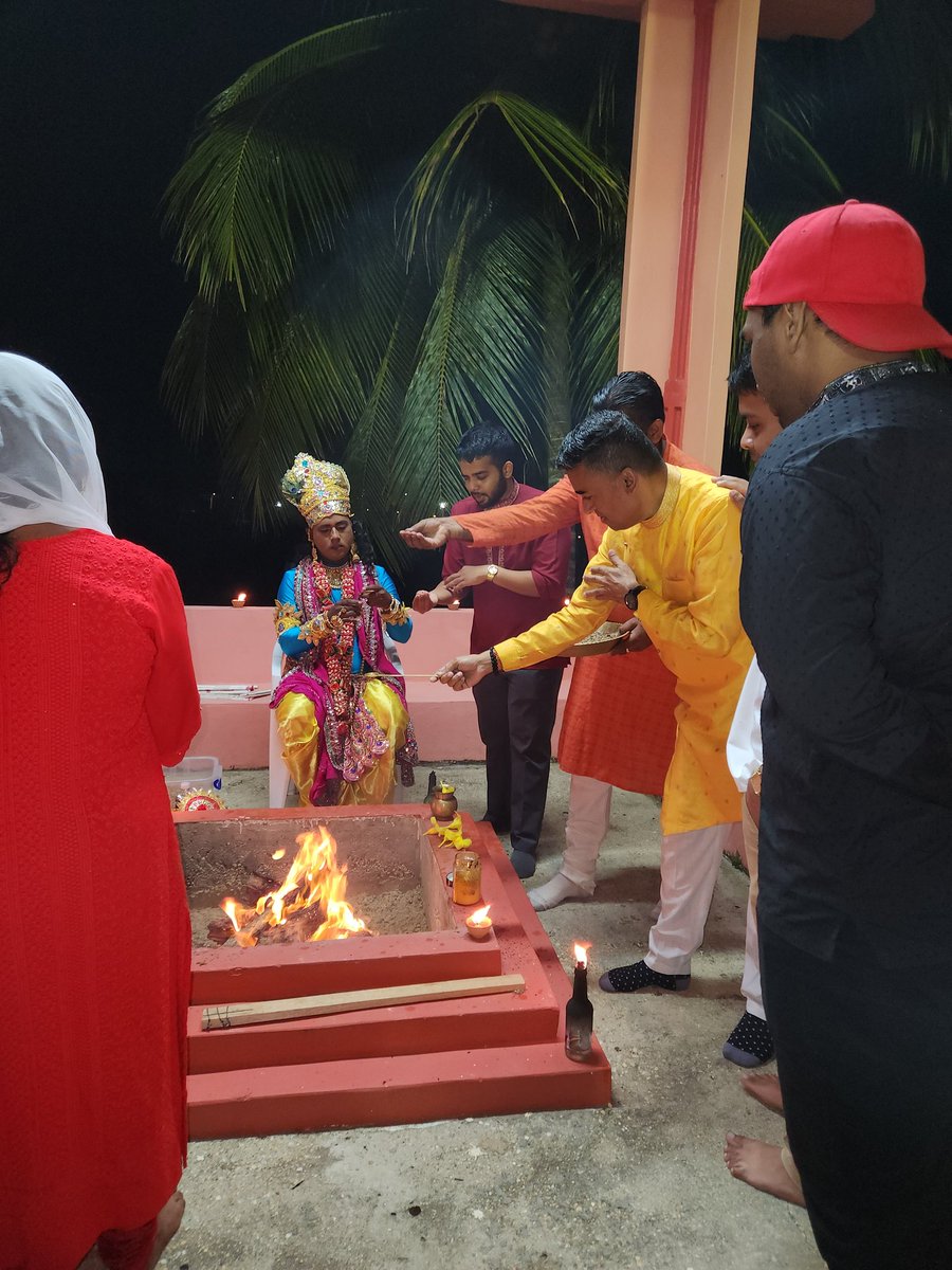 MPDaveTancoo's tweet photo. It was a most inspirational experience to perform Hawan to celebrate the consecration of the Ayodhya Ram Mandir in India. I pray that as Sri Ram returns to his birthplace, his miracles remove the darkness surrounding our beloved country of Trinidad and Tobago. https://t.co/8XWEzEKxdu