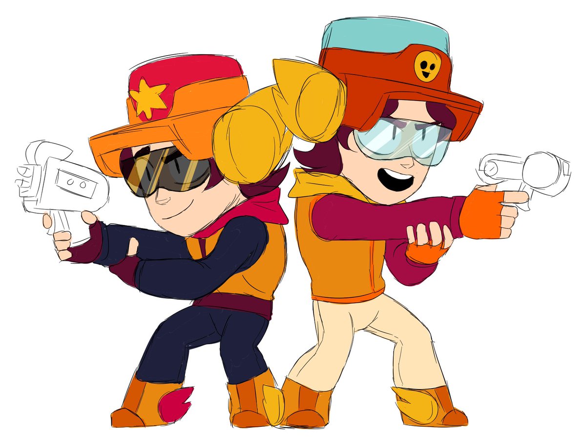 ValchFishman's tweet photo. Okay... I also drew their humanization. I decided to move away from their original design a bit…. 
оwo"

#BrawlStars #BrawlStarsArt #BrawlStarsLarry #brawlstarsfanart #LarryLawrie https://t.co/bLXbZE3AQq