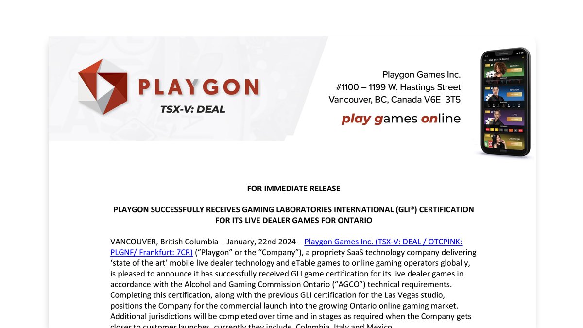Playgon Games Inc. tweet media