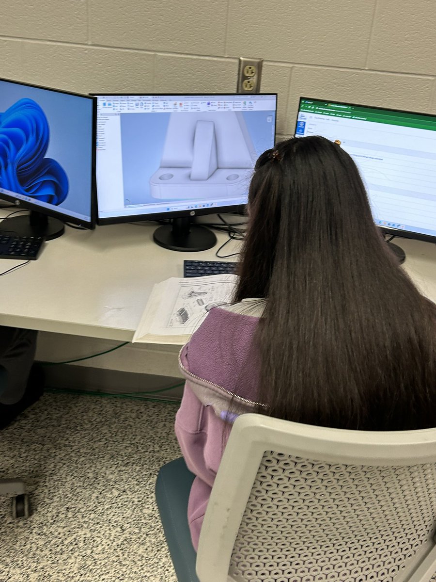 STEMAcademyLHS's tweet photo. Students in Ms. Lally’s Engineering Drawing class continue their work on prototypes for their models. #LHSTEMEagleEngagement #certificationbound https://t.co/t6Wcg0qPJD