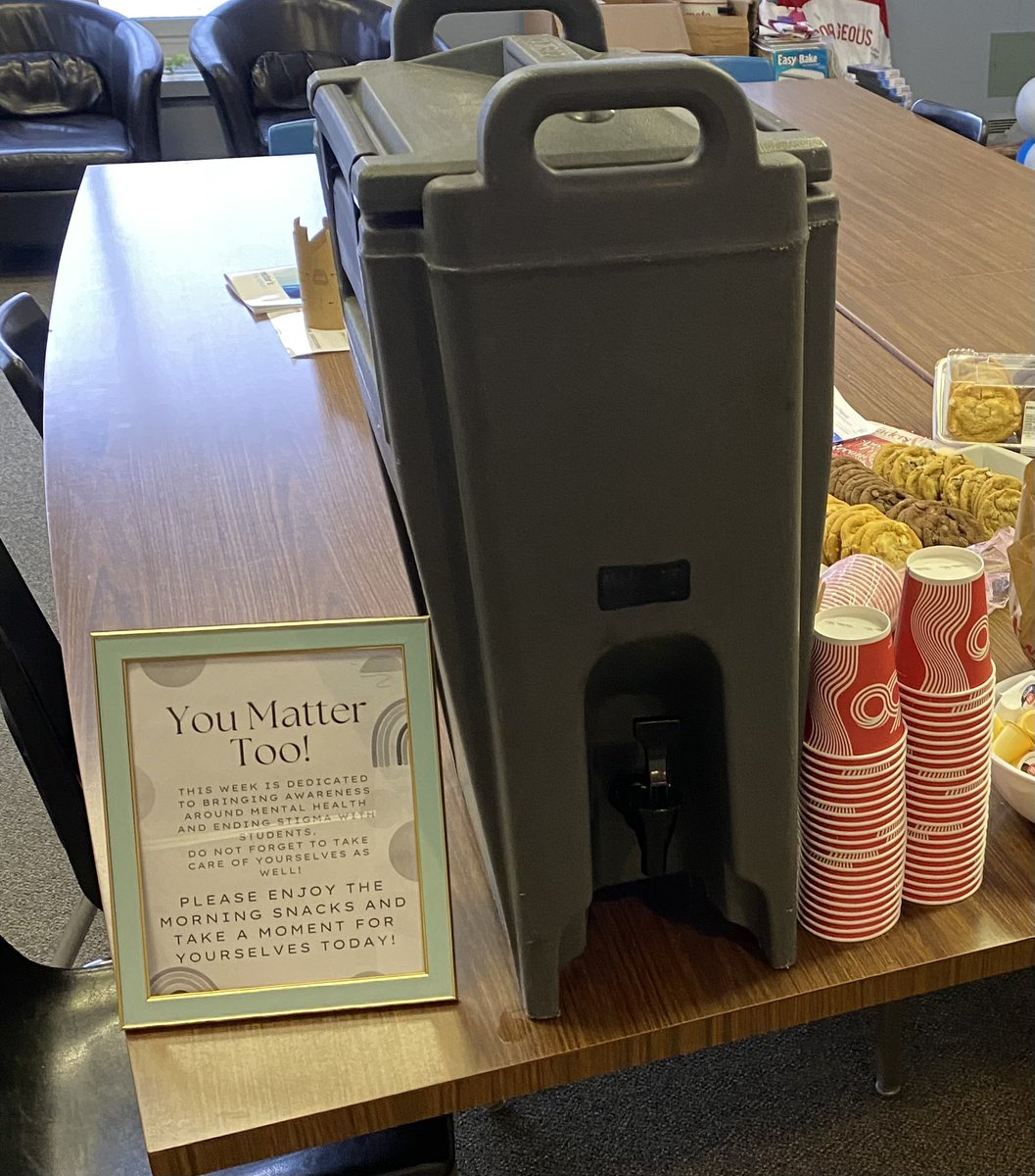 To start Mental Health Awareness week staff were reminded to take care of themselves with complimentary coffee and cookies. -#iAmwell