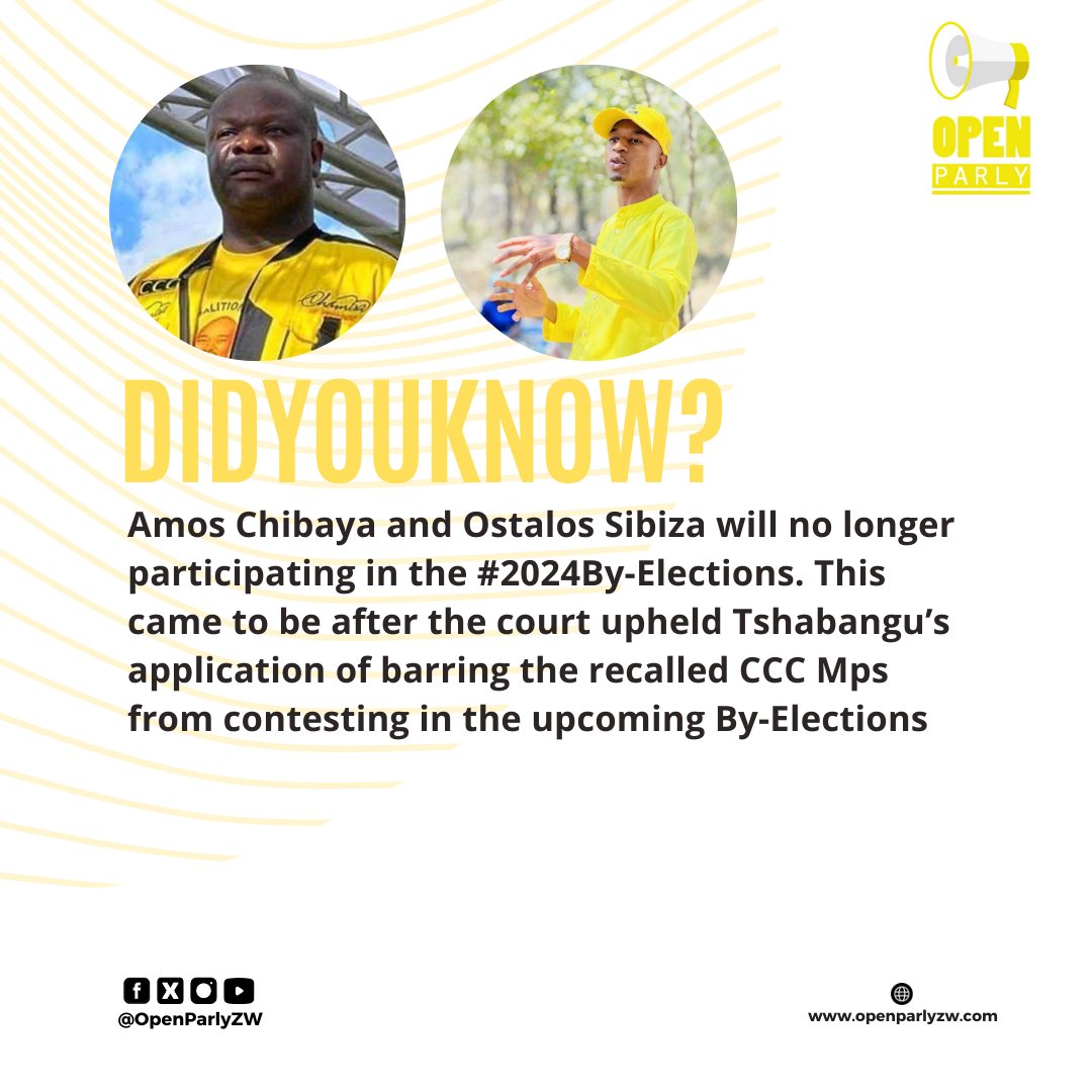 OpenParlyZw's tweet image. #InCaseYouMissedIt
Your updates for the 3 February 2024 By-Elections
#ElectionsZW
#Election2024 
#OpenParlyZW