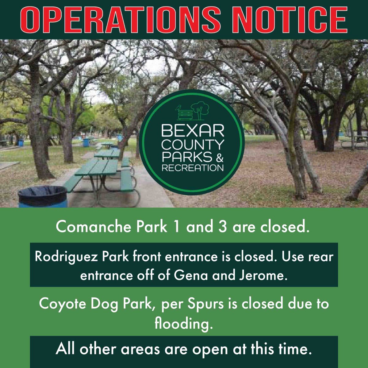 Park Operations Notice 🌳