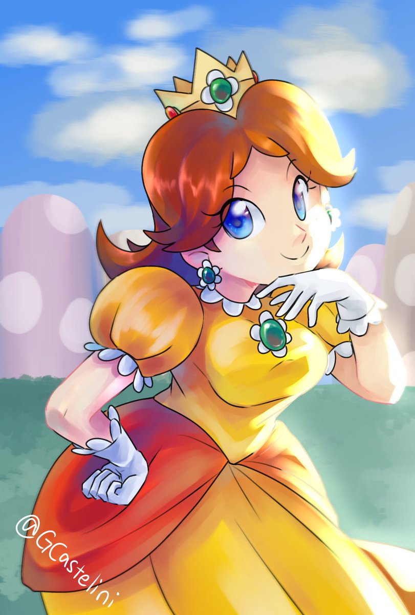 Digital Illustration of Princess Daisy.