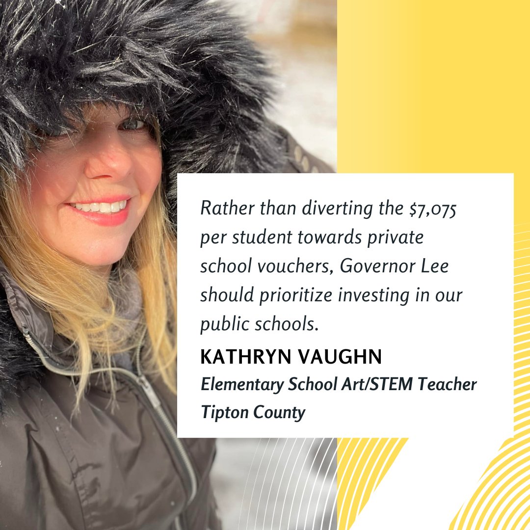 TEA_teachers's tweet photo. Rather than diverting the $7,075 per student towards private school vouchers, Gov. Lee should invest in our public schools. This funding can be truly life-changing for our students by enabling schools to purchase supplies, make new hires &amp; upgrade facilities. @MissKatieDi https://t.co/z78MPnsC0P