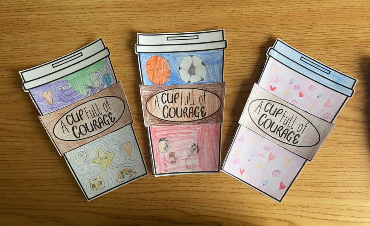 MsSansone1's tweet photo. The grade 2 students at SJE created their very own cup of courage. They loved discussing the virtue of the month and writing about how they show courage💘 @TCDSB @SJECES https://t.co/YMfjKnN8uX