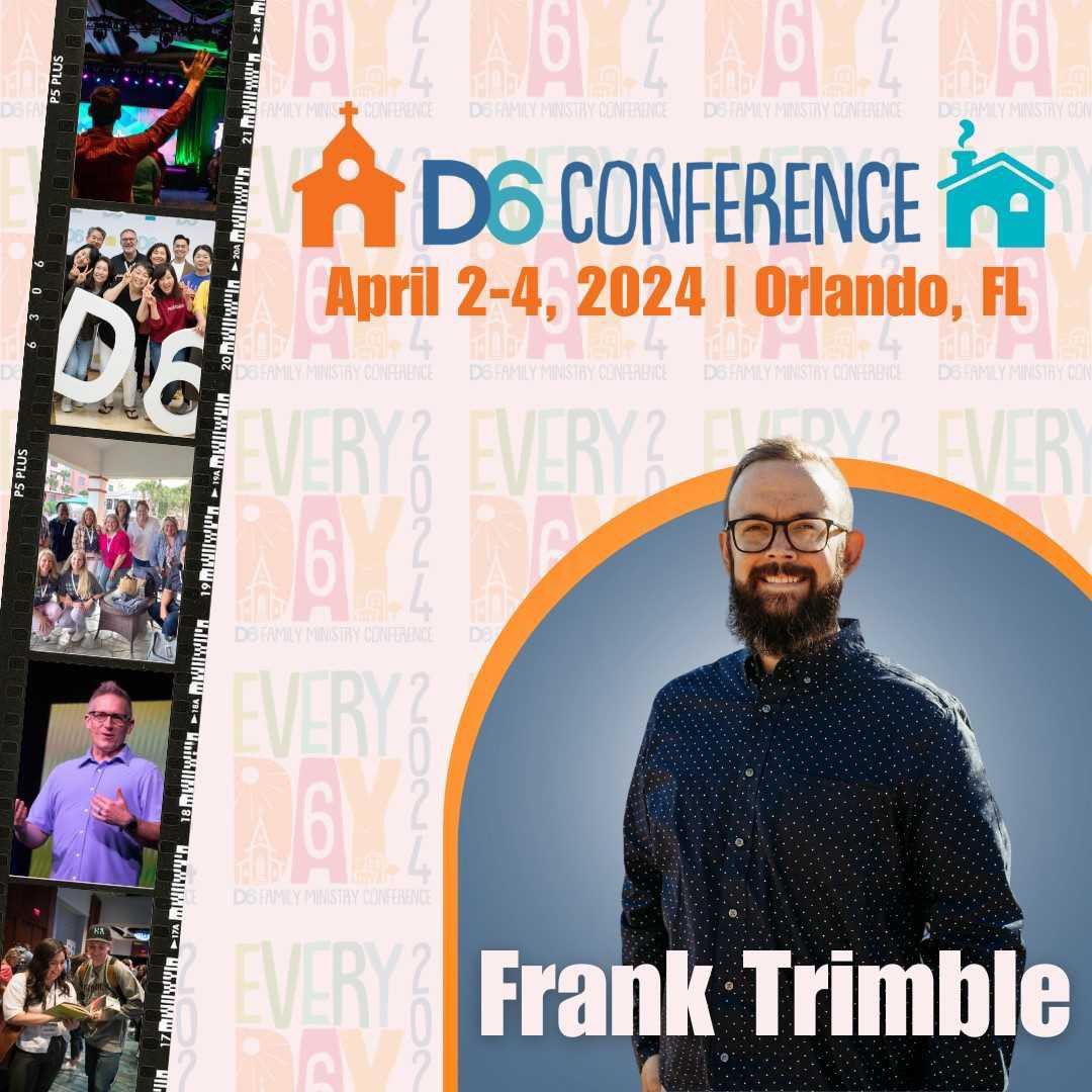 FamTimeFrank's tweet photo. I'm excited to lead a breakout session entitled "How Student Ministers Can Effectively Champion Home Discipleship" for the D6 Conference this year! 

Register for the conference at https://t.co/eakp1obrz4 and use the code D6SE24TRIMBLE to save $50 on a ticket.

@D6Family https://t.co/nCKHfFpg8d