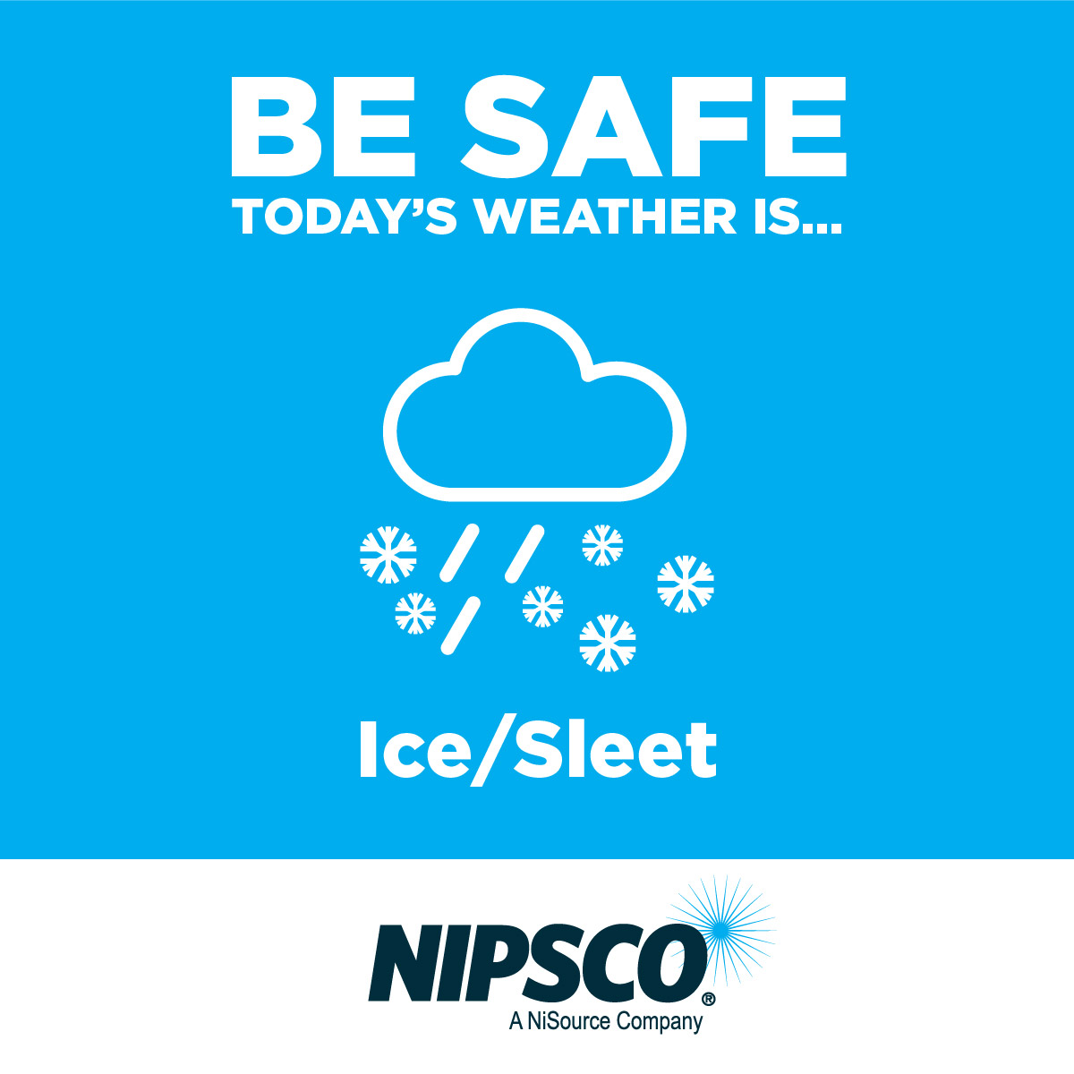 NIPSCO's tweet photo. The forecast includes wintry mix and icy conditions in northern Indiana. NIPSCO tracks weather patterns and is preparing to respond.

If you experience an outage, report it:
On the NIPSCO Mobile App
Online at https://t.co/PQF99F5JCv
Text “Out” to 444111
Call 1-800-464-7726 https://t.co/7dKf5vX6Oa