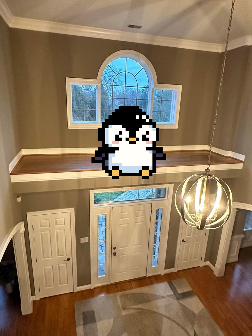 Looks cozy up there 🐧