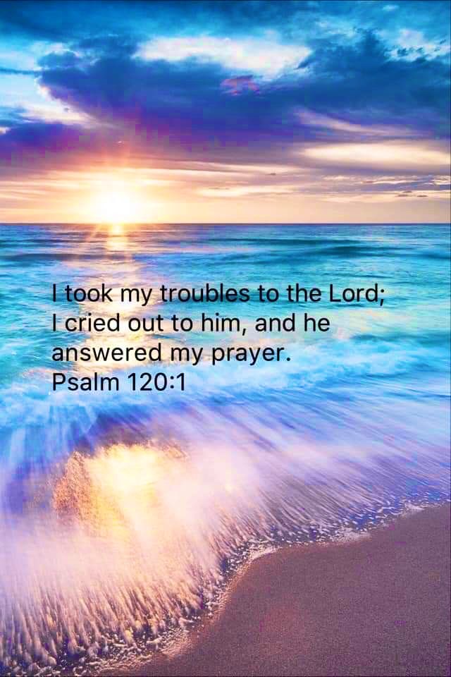 Psalm 120:1
In my distress I cried unto the Lord, and He heard me.