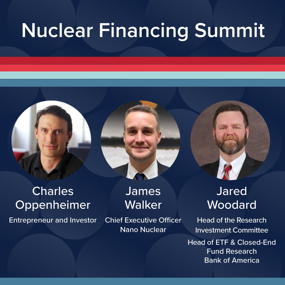 NEI's tweet photo. 💲 💲 💲
#NuclearFinancingSummit has its keynote speakers:
- @choppen5
- James Walker, @nano_nuclear
- Jared Woodard, @BankofAmerica
Check out the full agenda and register for this NYC event later this month: https://t.co/ON0s6cdVcZ https://t.co/hYbE37IV7D