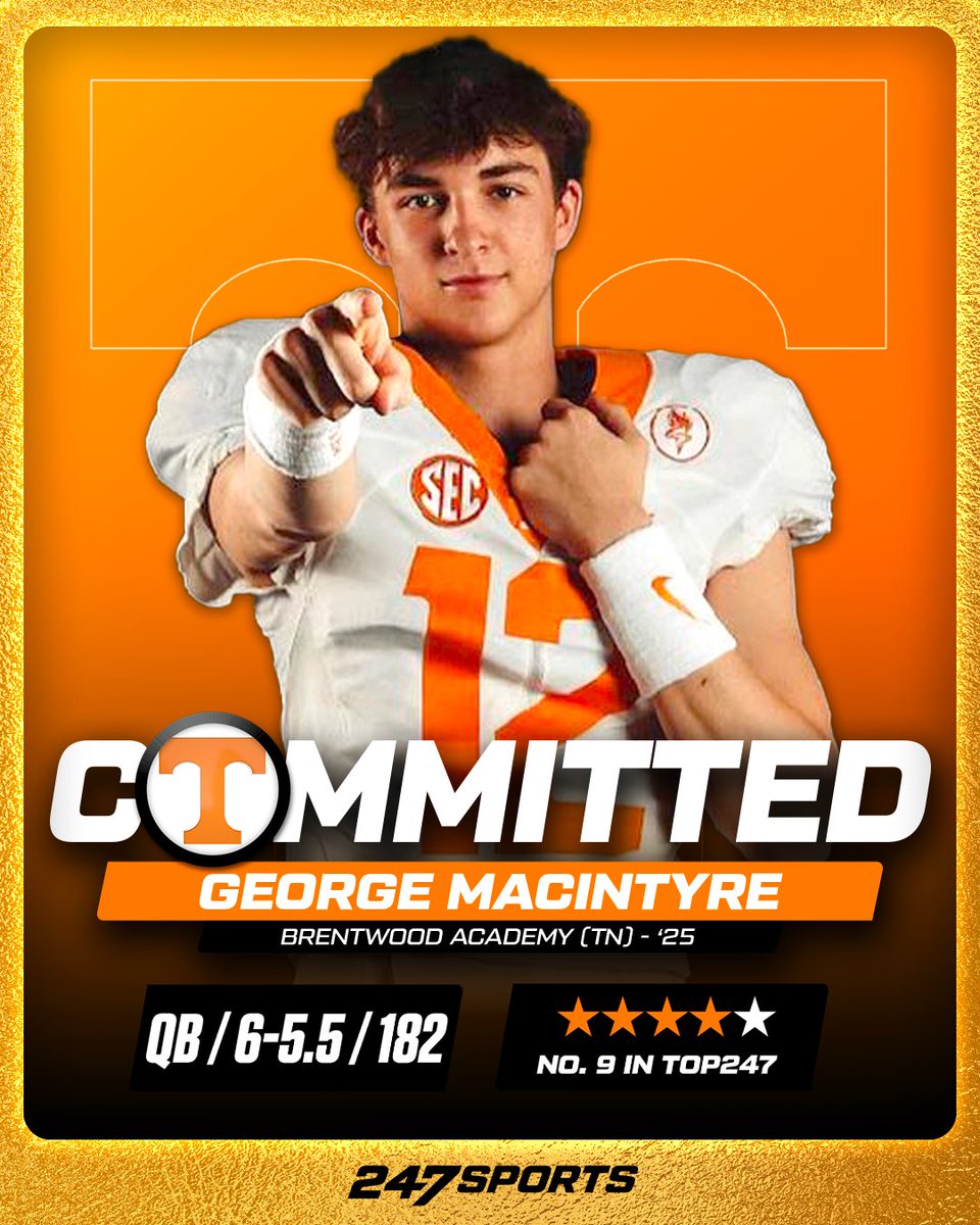 BREAKING: George MacIntyre (No. 9 in Top247) has committed to Tennessee! 🟠⚪️ MORE: 247sports.com/Article/george…