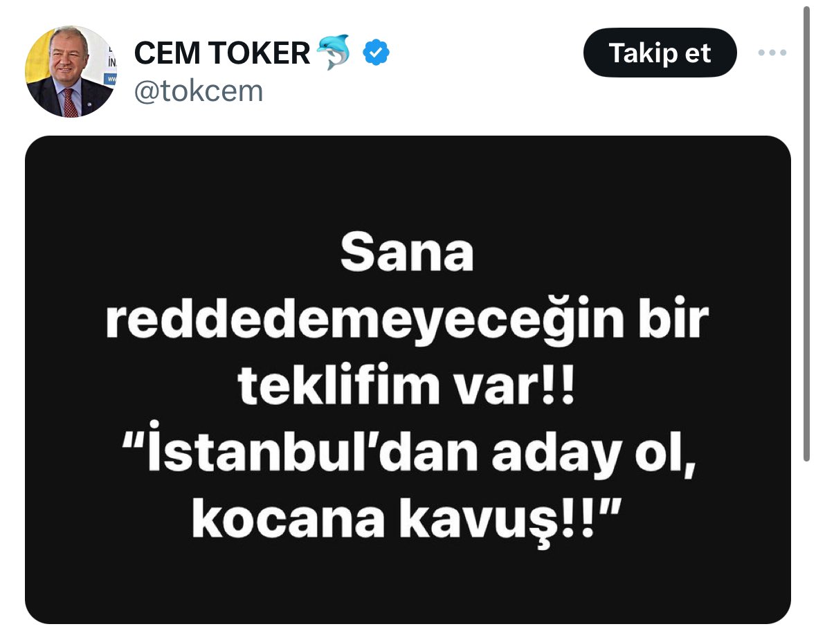 #DEM parti seçmeniyim. İstanbul’da CHP ile anlaşılırsa, ilk defa partime karşı gelecek, asla oy vermeyecek, çevremin vermemesi için çabalayacağım. 
Bu ve benzeri ahlaksız beyaz muhaletefe verecek tek oy yok.
Üçüncü yoldan ayrılmadan, kendi adayınızı çıkarın <a href="/DEMGenelMerkezi/">DEM Parti</a>