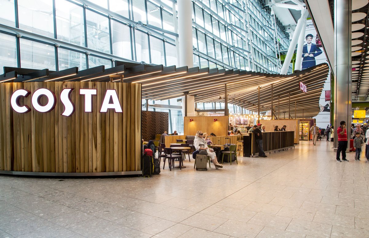 Contrasol_UK's tweet photo. Throwback to one of our smaller, but equally impressive projects at Costa Coffee, Terminal 5 Heathrow ✈️

#Throwback #ProjectSuccess #InnovationInDesign #Costacoffee #HeathrowTerminal5 #BespokeDesign #ExtrudedAluminum #CanopyEffect #Contrasol_UK https://t.co/hkPCj2YYJV