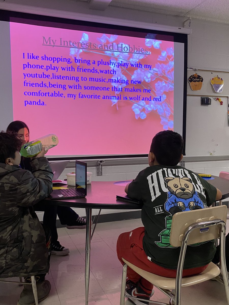 MrsCosRoom's tweet photo. Practicing for our upcoming transition meetings.  These 5th graders did an awesome job presenting to their peers👏🏼 https://t.co/fGrQu3Xmqp