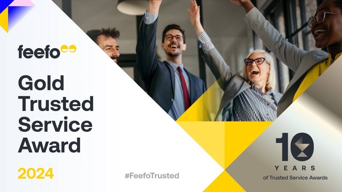 We’re thrilled to announce that we have won the Feefo Gold Trusted Service Award for excellence in customer service🎉 We’d like to thank all our customers for sharing their feedback and ratings on Feefo😊

#FeefoTrusted #EthicalBusiness
