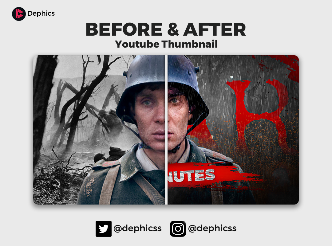 Dephicss's tweet photo. YouTube Thumbnail Before &amp; After | Raw And Final

#graphicdesign #freelancer #photoshop #gfxdesign #youtubethumbnail #design #fiverrseller#thumbnail #thumbnaildesigner #youtube #youtubethumbnails #graphicdesigndaily #graphicdesigncommunity https://t.co/1DXLolsAOD
