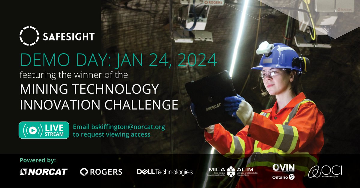 NORCAT (@norcat) on Twitter photo Experience a live underground mine rescue emergency response simulation powered by NORCAT, Rogers' 5G, Dell Technologies, OVIN, and MICA. Contact bskiffington@norcat.orgto register your interest. #DigitalMineRescue #InnovationInAction #MineSafety Experience a live underground mine rescue emergency response simulation powered by NORCAT, Rogers' 5G, Dell Technologies, OVIN, and MICA. Contact bskiffington@norcat.orgto register your interest. #DigitalMineRescue #InnovationInAction #MineSafety
