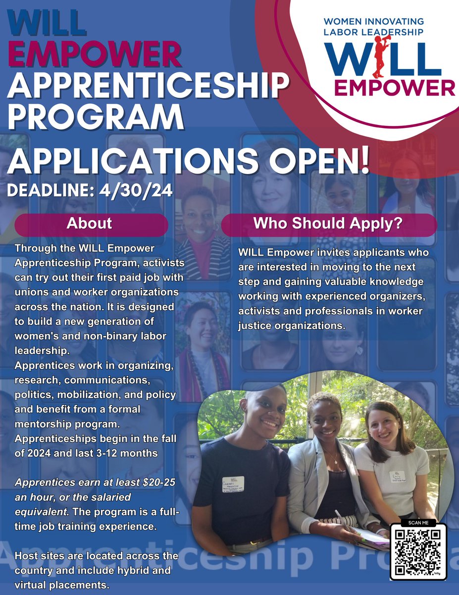 Applications open! 🌐➡️willempower.org/apprentices/