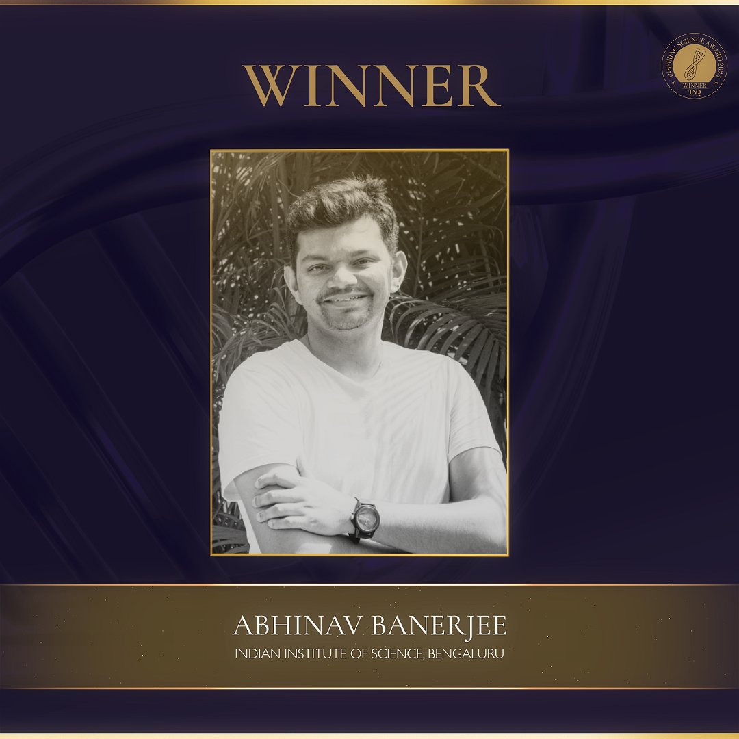 TNQLectures's tweet photo. Congratulations to Abhinav Banerjee @abhinav_512, the Winner of the Inspiring Science Award 2024! 

Abhinav received his award from #NobelLaureate David Julius at the lecture in Bengaluru this evening. 

#InspiringScience #InspiringScienceAward @iiscbangalore https://t.co/CAaXIrJEH6